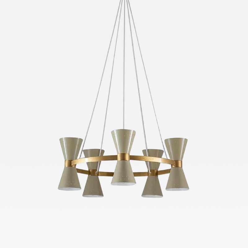 Alf Svensson Swedish Midcentury Chandelier in Brass and Metal by Alf Svensson for Bergboms