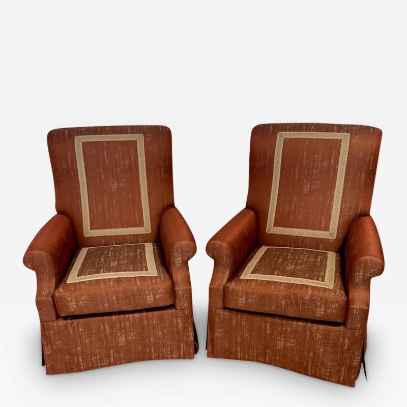 Alfonso Marina Pair of Alfonso Marina Ebanista Fully Upholstered Club Chairs