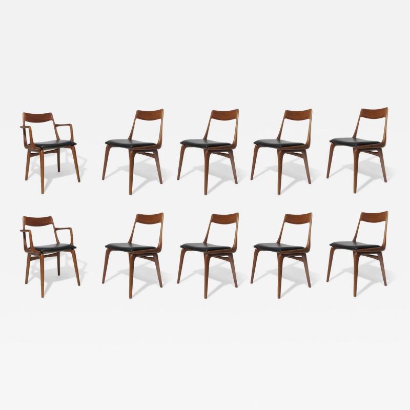 Alfred Christensen 10 Alfred Christensen Boomerang Danish Teak Dining Chairs