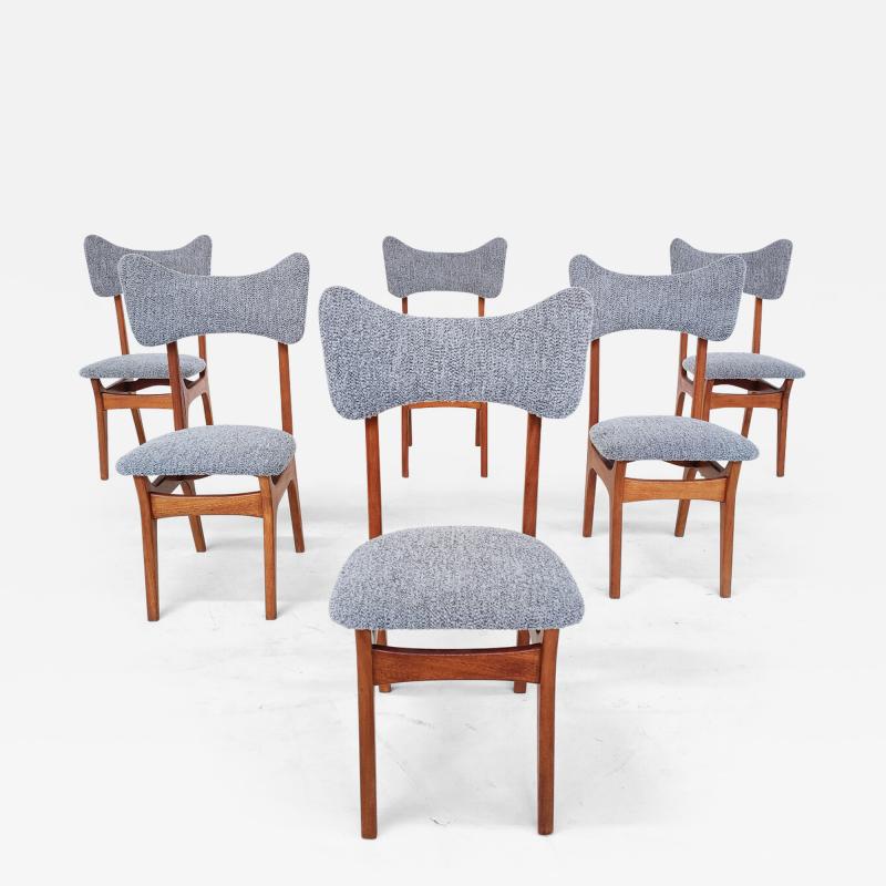 Alfred Hendrickx Set of 6 Belgium Mid Century S3 Dining Chairs by Alfred Hendrickx
