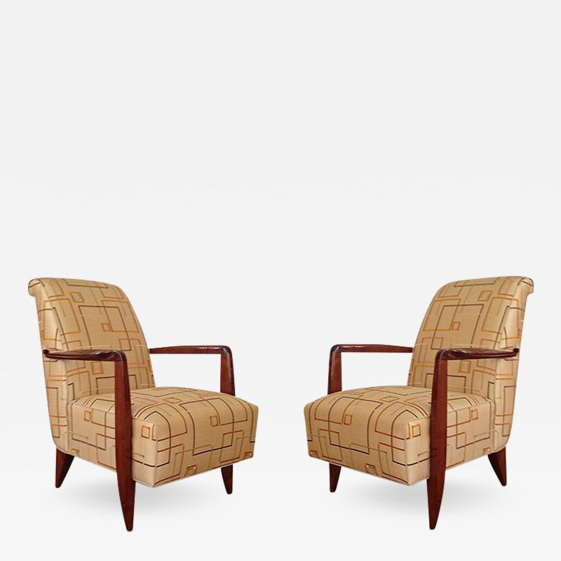 Alfred Porteneuve Pair of Art Deco Armchairs