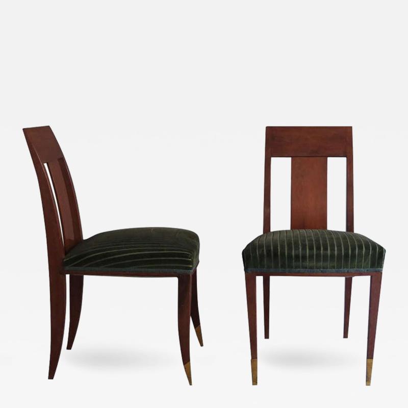 Alfred Porteneuve Pair of French Art Deco Side Chairs in the Manner of Alfred Porteneuve
