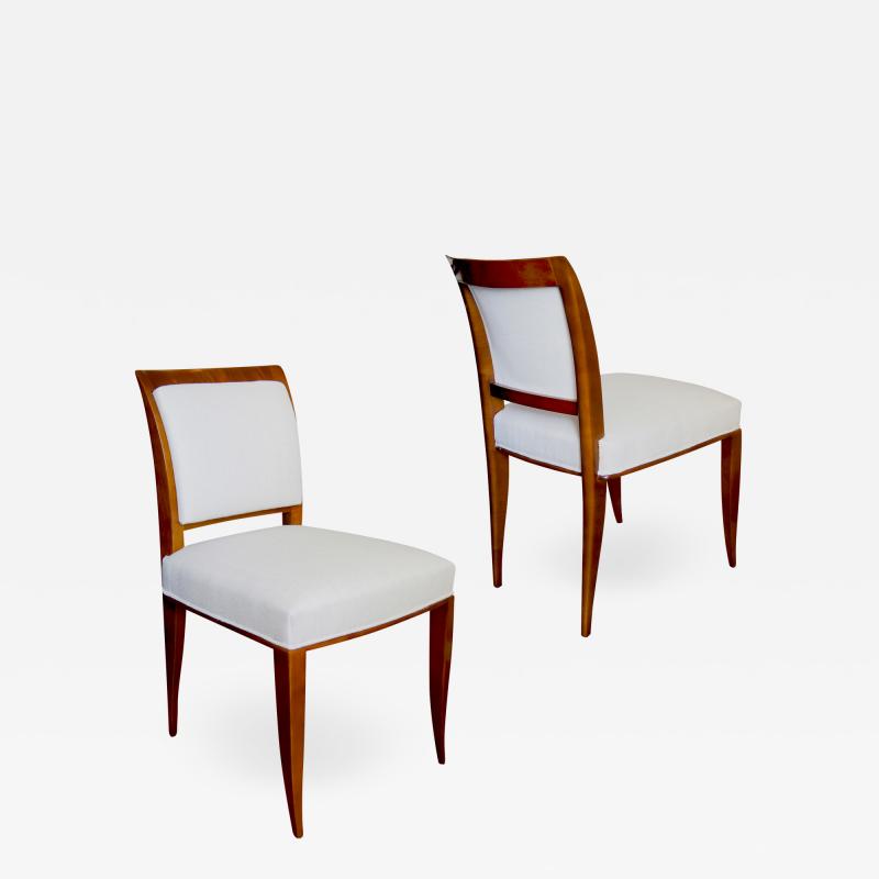 Alfred Porteneuve Pair of elegant Sycamore Chairs by Alfred Portneuve