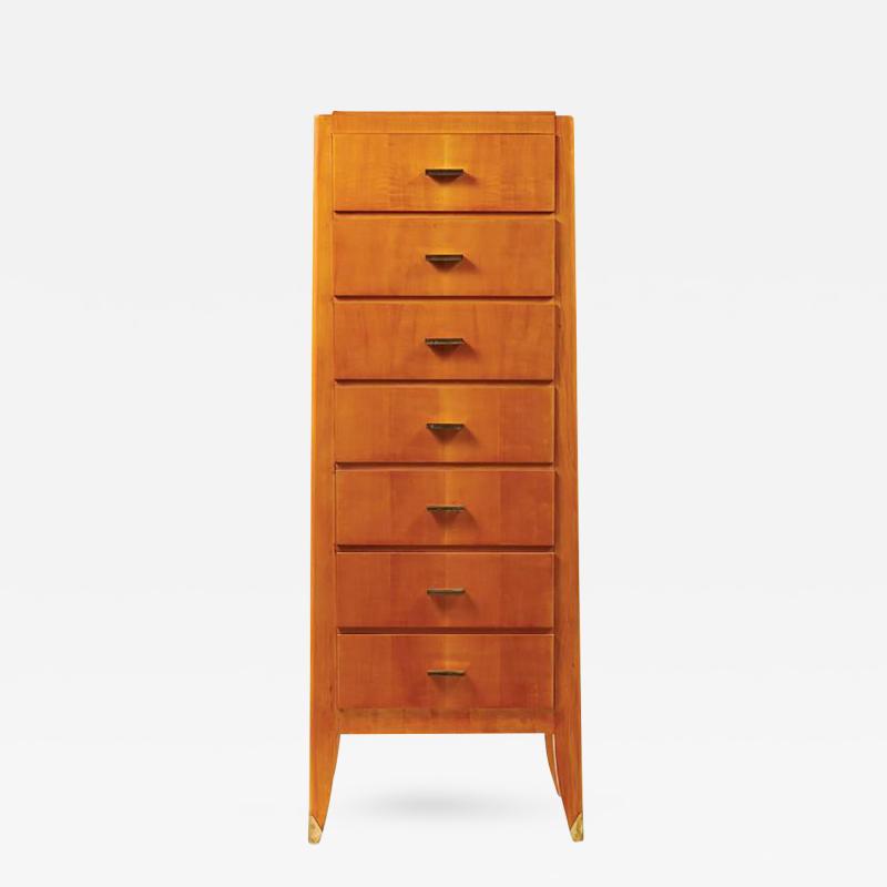 Alfred Porteneuve Stylish Art Deco Sycamore Semainier Attributed to Alfred Porteneuve