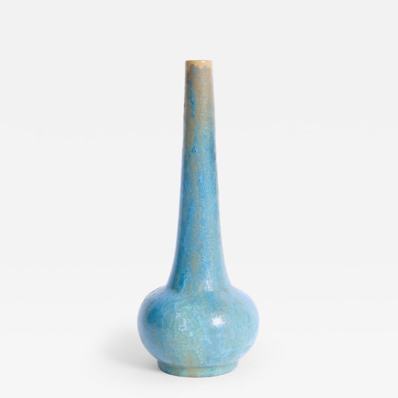 Alfred Renoleau Blue Ceramic Vase by Alfred Renoleau