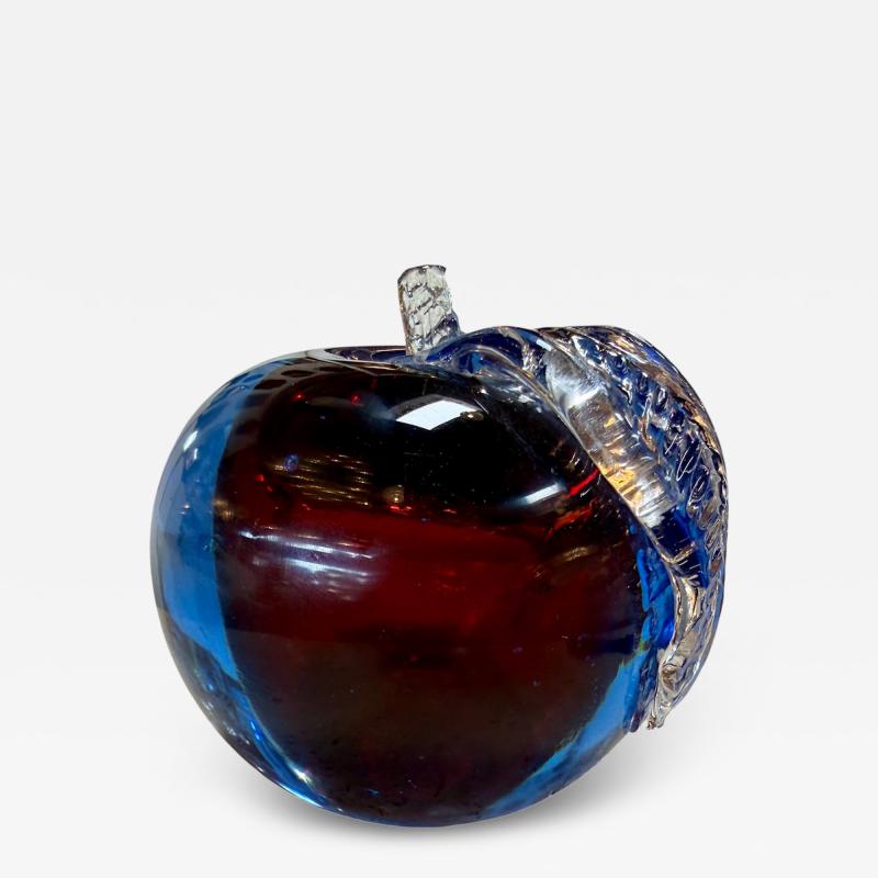 Alfredo Barbini Alfredo Barbini Murano Sommerso Glass Apple Sculpture