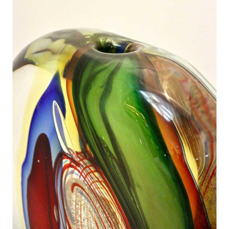 Alfredo Barbini Barbini 1970s Modern Red Green Blue Gold Crystal