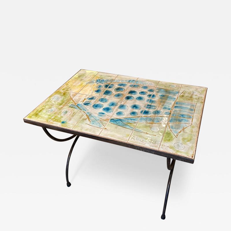 Alice Colonieu Ceramic coffe table by Alice Colonieu France 1960s