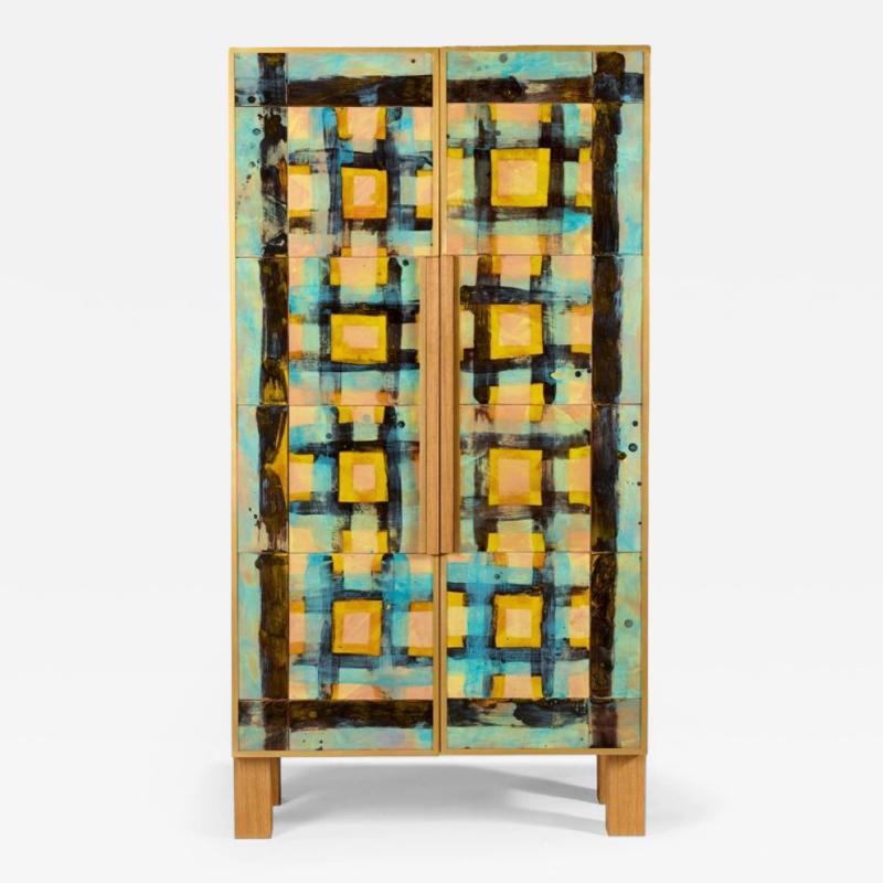 Alice Gavalet Untitled Blue Yellow Ceramic Cabinet 2025