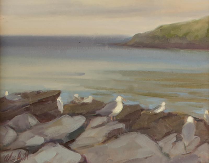 Alison Hill Alison Hill American Late 20th Century Seagulls on the Rocks