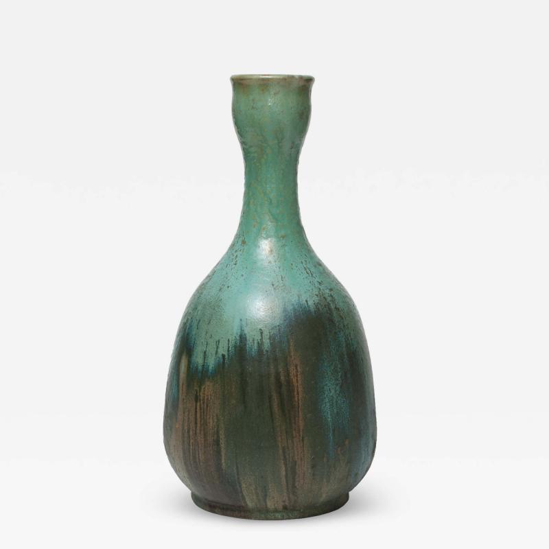 Allan Ebeling ALLAN EBELING FOR BO FAJANS SWEDISH ART DECO GLAZED CERAMIC VASE 