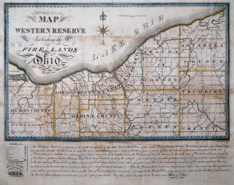 Allen Taylor Map of the Western Reserve Including the Fire Lands in Ohio 