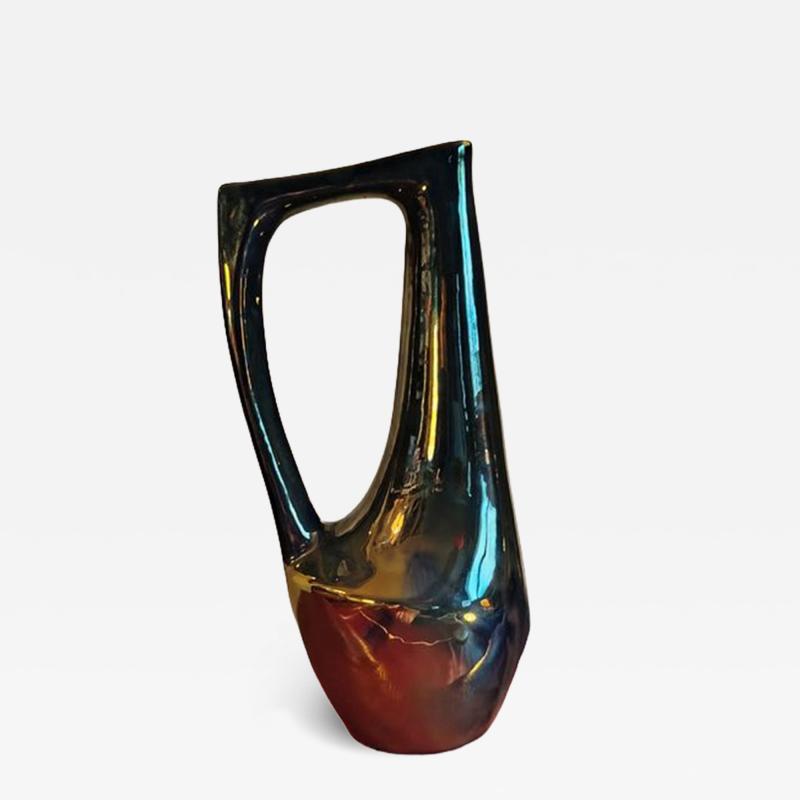 Alphonse Cythere Rambervillers Cyt re Iridescent Blue Stoneware Pitcher 31cm 12 2 