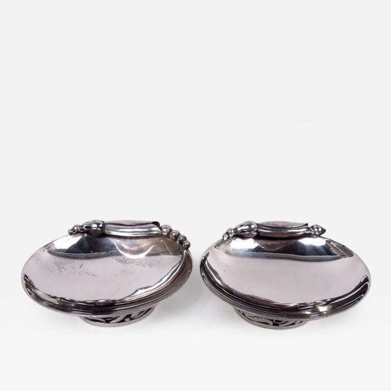 Alphonse La Paglia Pair of La Paglia American Sterling Silver Blossom Inspired Open Salts