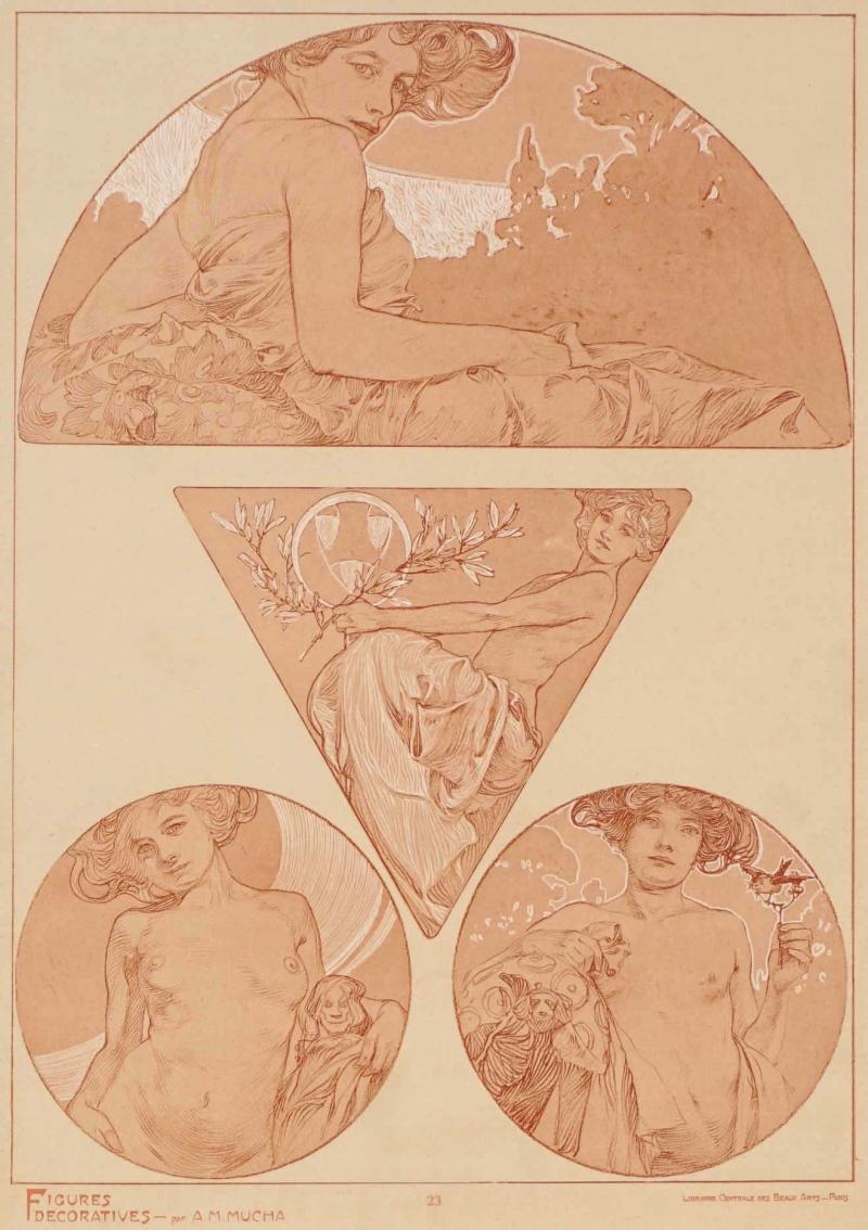 Alphonse Maria Mucha Alphonse Mucha Figures Decoratives Plate 23