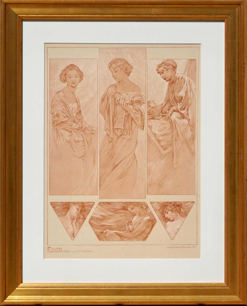 Alphonse Maria Mucha - Alphonse Mucha Figures Decoratives Poster Plate 7