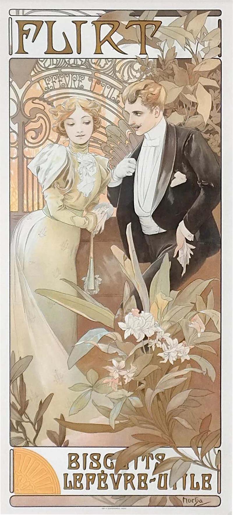 Alphonse Maria Mucha Alphonse Mucha Flirt Biscuits Lefevre Utile Poster