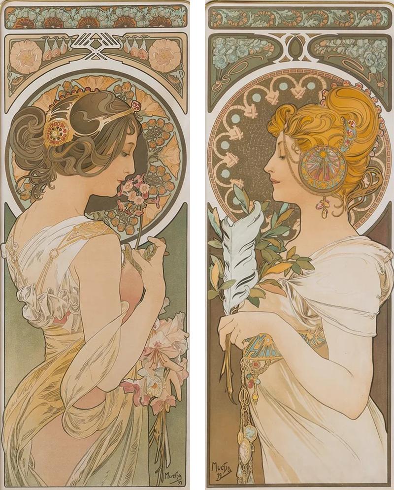 Alphonse Maria Mucha Alphonse Mucha La Plume et La Primevere Lithograph