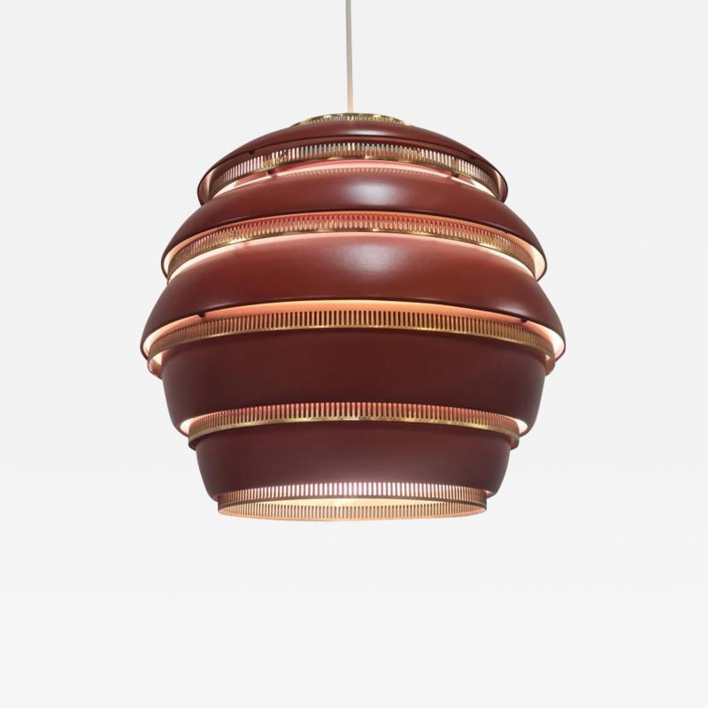 Alvar Aalto Alvar Aalto Beehive Pendant Model A331 In Red Valaistusty 1950s