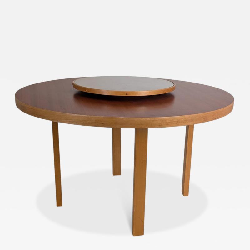 Alvar Aalto Alvar Aalto Model 91 Dining Table with Rotating Lazy Susan Tray Finland 1940s