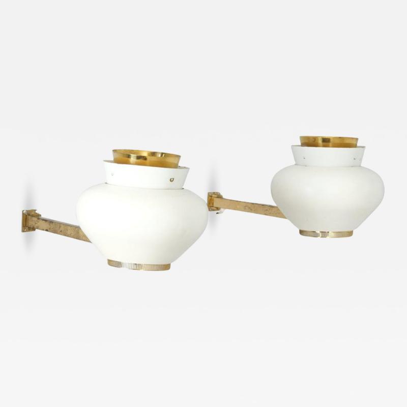 Alvar Aalto Pair of Alvar Aalto Commissioned Scones in White Brass Valaistusty 1950s