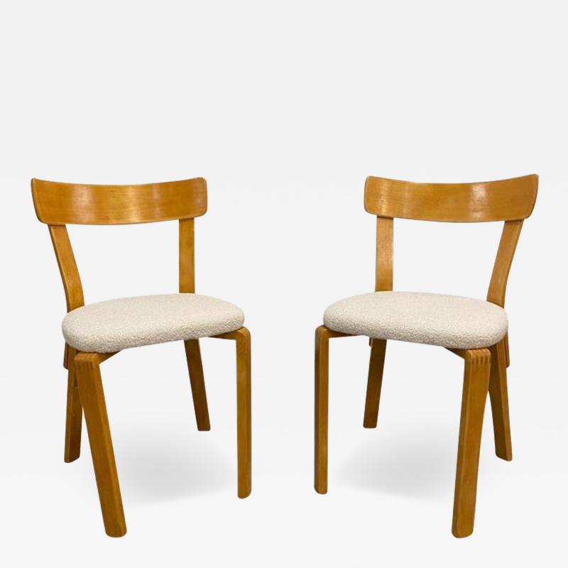 Alvar Aalto Pair of Alvar Aalto War Time Chairs With Finger Joints Model 69 Artek 1940s