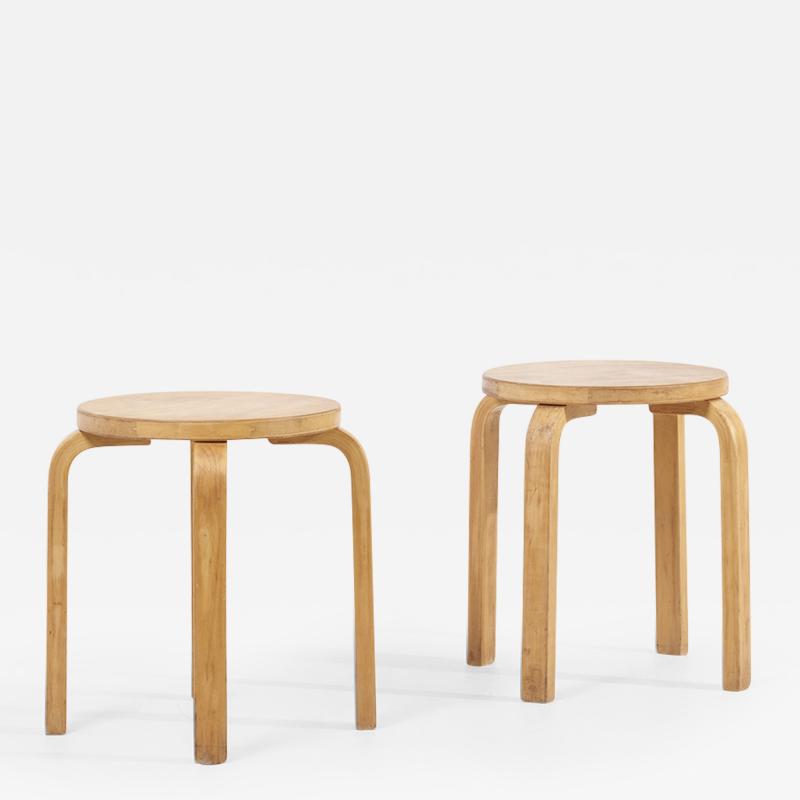 Alvar Aalto Set of 2 Early Alvar Aalto Stools Finland 1950s