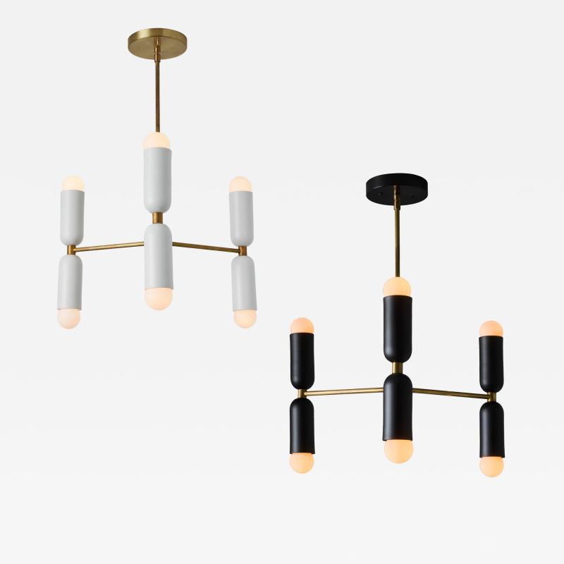 Alvaro Benitez Lulu 3 Arm Chandelier in Black Brass by Alvaro Benitez