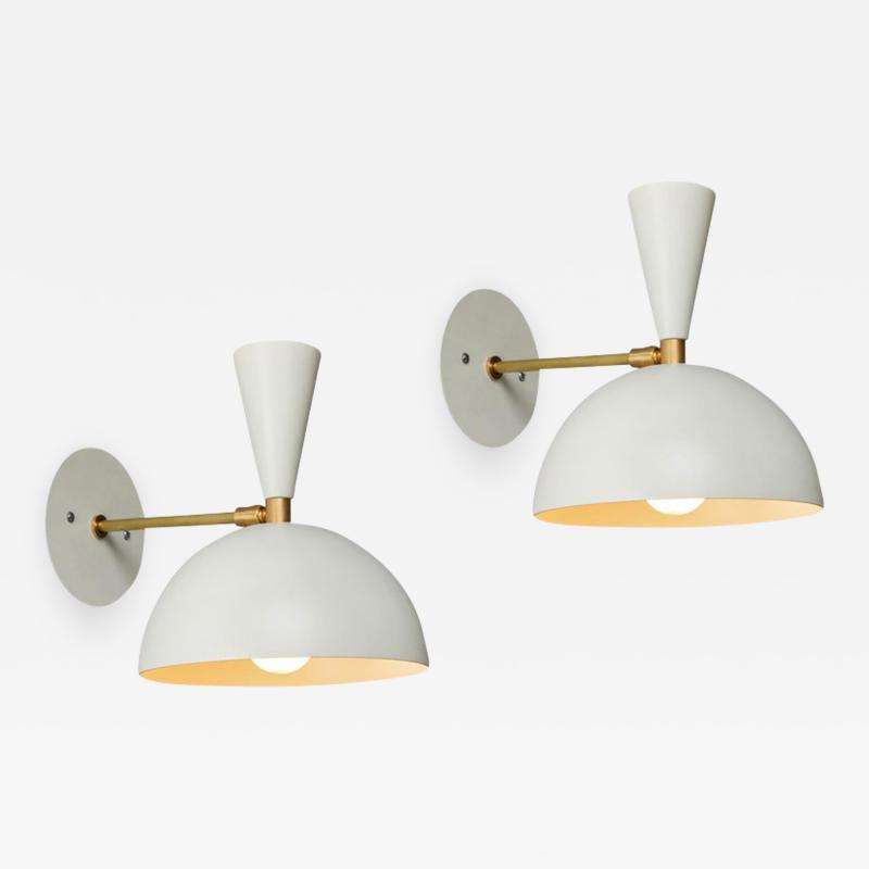 Alvaro Benitez Pair of Large Lola II Sconces in White