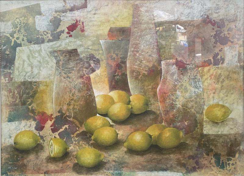 Alvaro Peppoloni Framed Alvaro Peppoloni Abstract Still Life Print Titled Still Life with Lemo