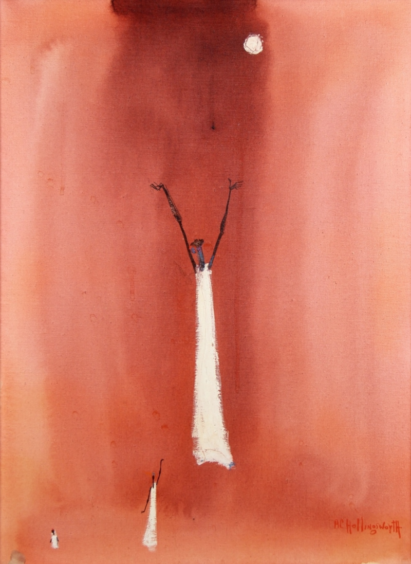 Alvin Carl Hollingsworth Woman on Red c 1970