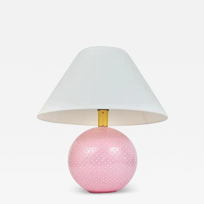 Alvino Bagni Ros Pastel Polka Dot Sphere Table Lamp Ceramic Brass Studio Paf Milano 1970