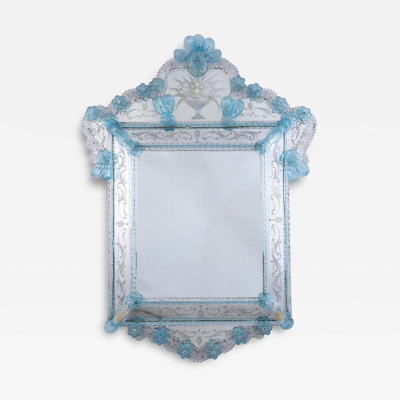 Amazing Midcentury Octagonal Venetian Murano Glass Mirror