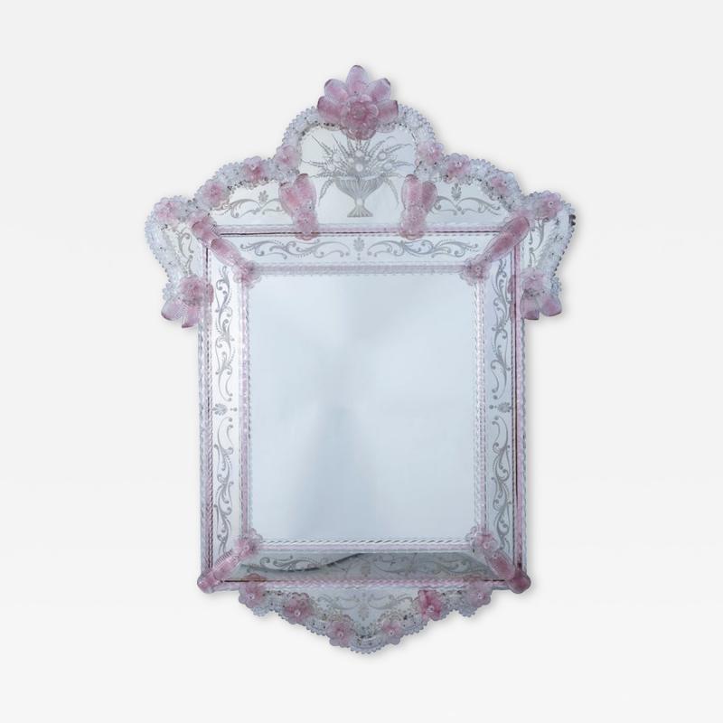 Amazing Midcentury Octagonal Venetian Murano Glass Mirror