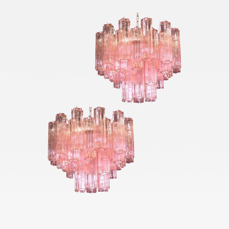 Amazing Pink Tronchi Murano Glass Chandelier
