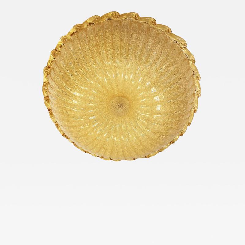 Amber Graniglia Budino Murano Glass Flush Mount in Traditional 70s Style