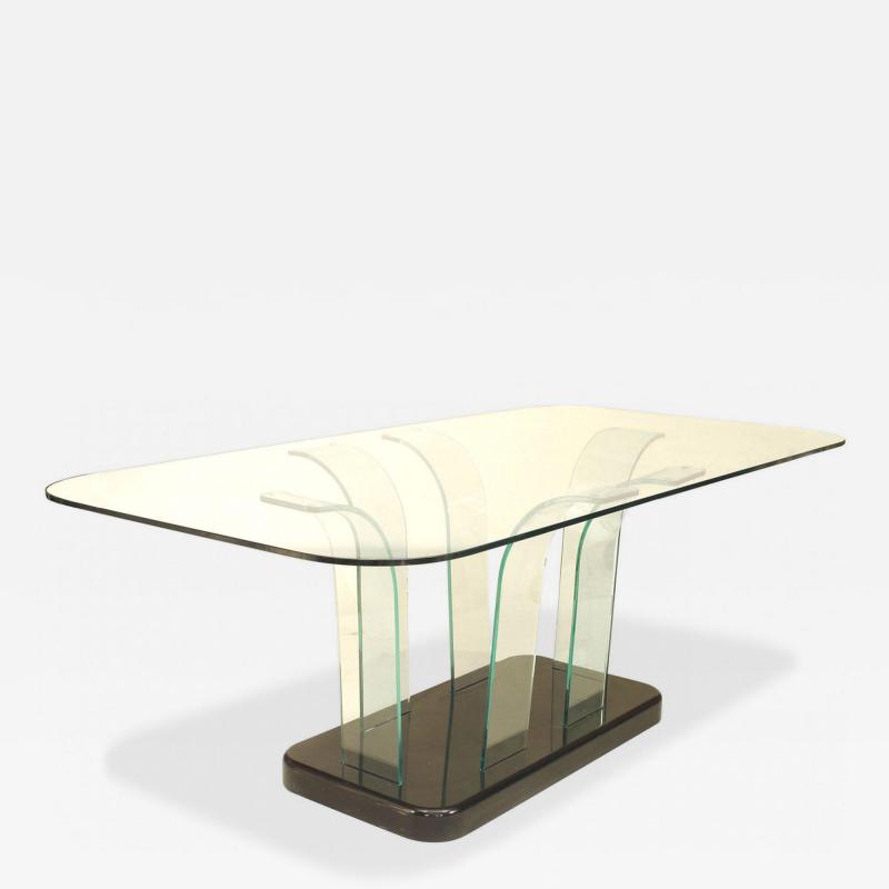 American Art Moderne Glass Dining Table