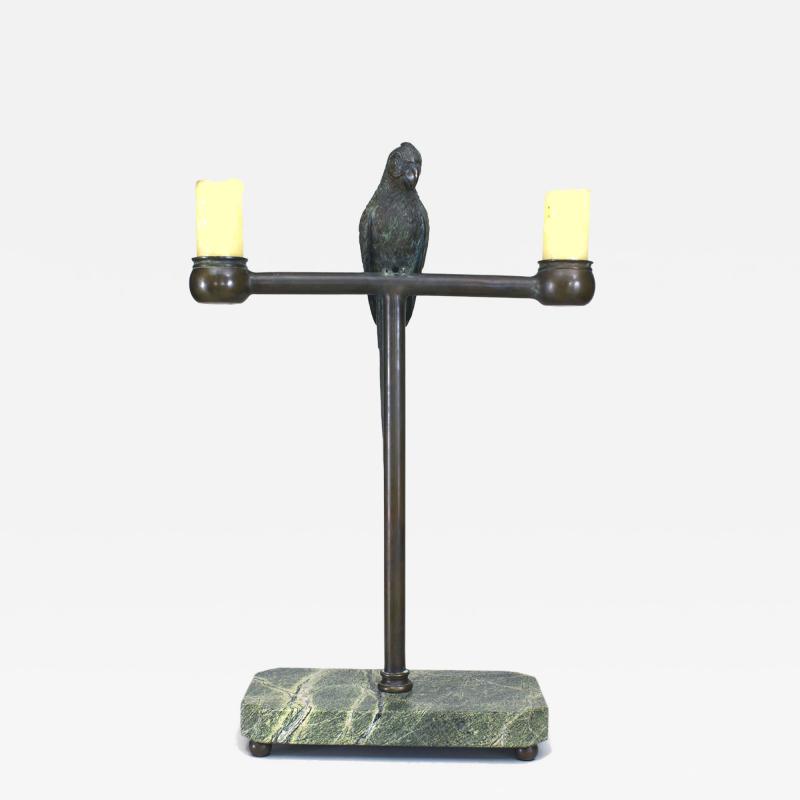 American Bronze Parrot Candelabra