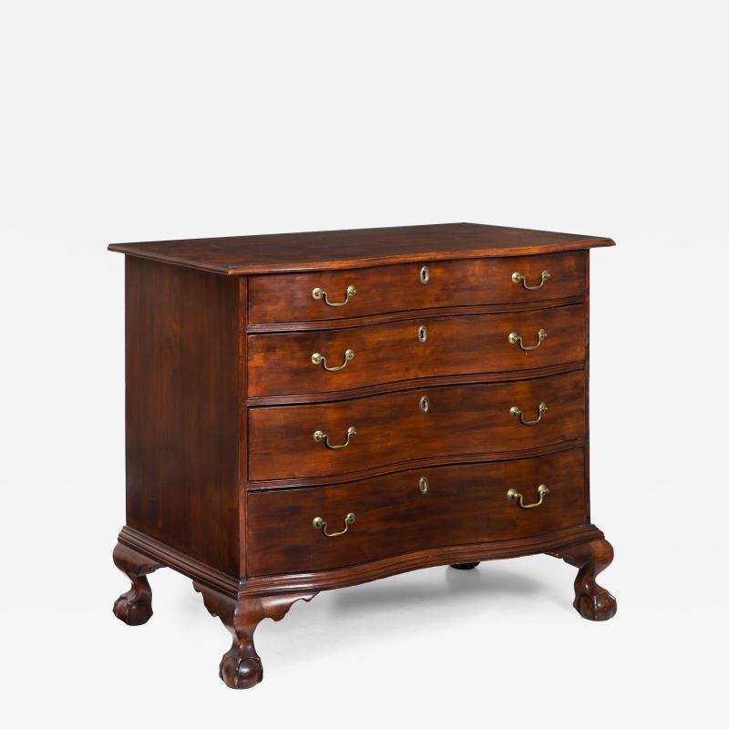 American Chippendale Birchwood Serpentine Chest of Drawers circa 1770