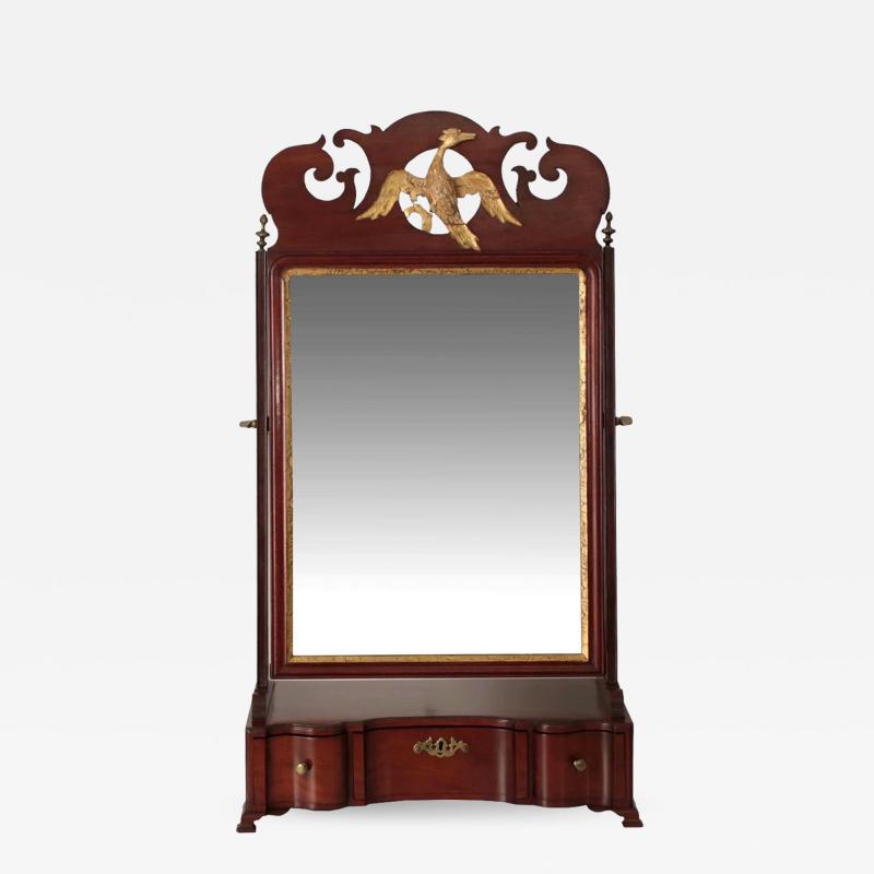 American Chippendale Mahogany Shaving Mirror circa 1790