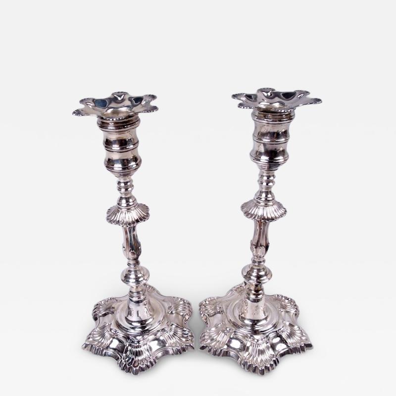American Colonial Sterling Silver Candlesticks After Myer Myers