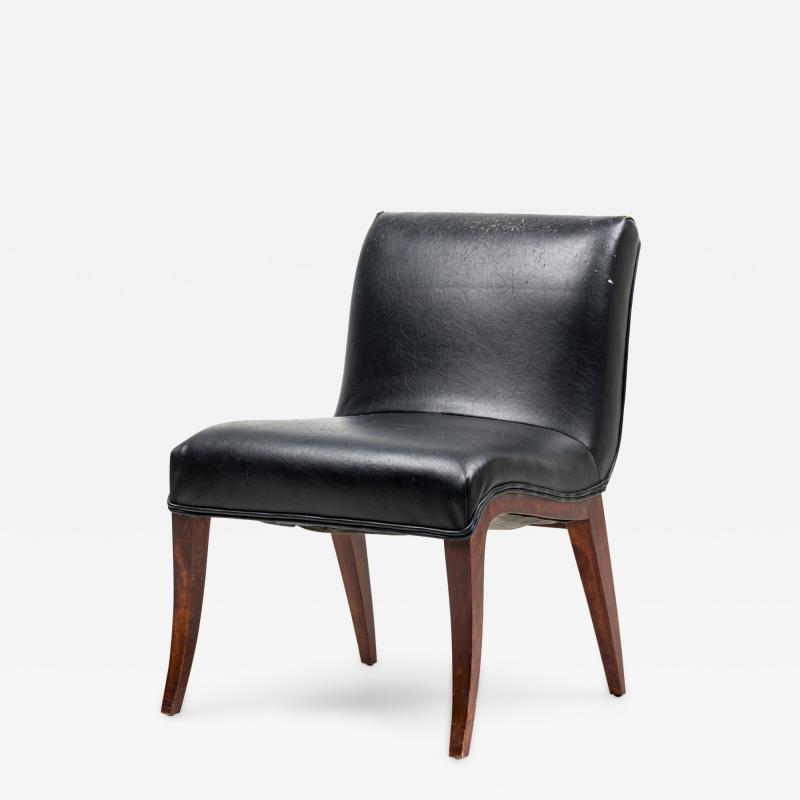 American Conetemporary Sabored Leg Black Slipper Chair