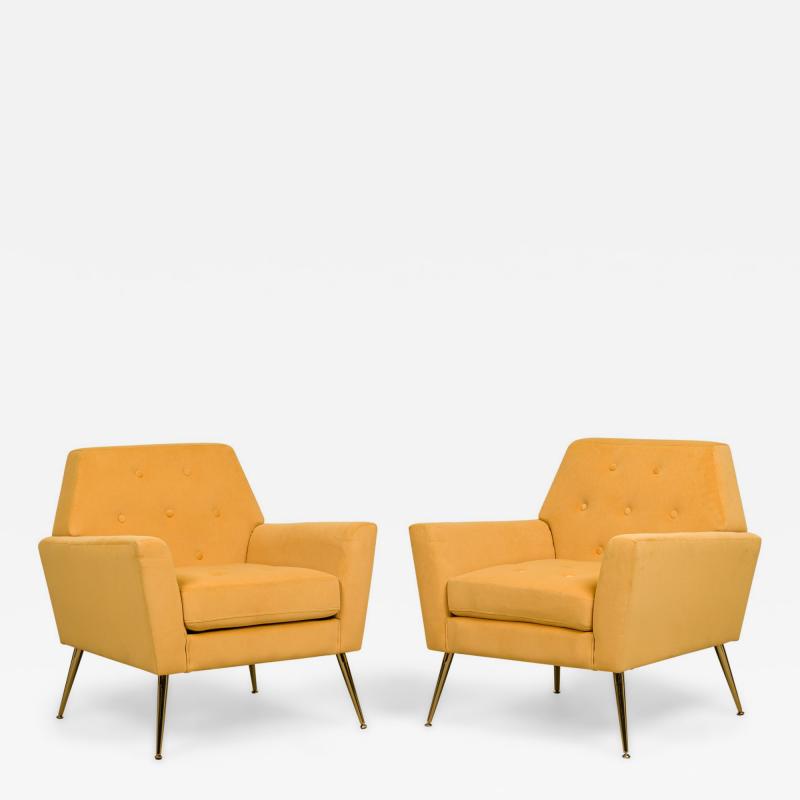 American Contemporary Mustard Yellow Velvet Chairs