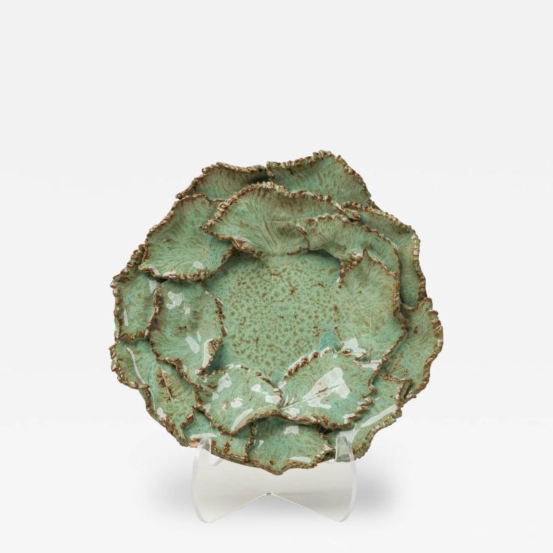 American Contemporary Stoneware Foliated Plate