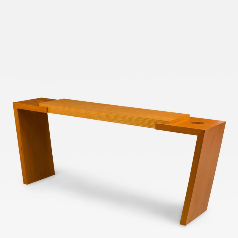 American Contemporary Walnut and Bleached Mahogany Console