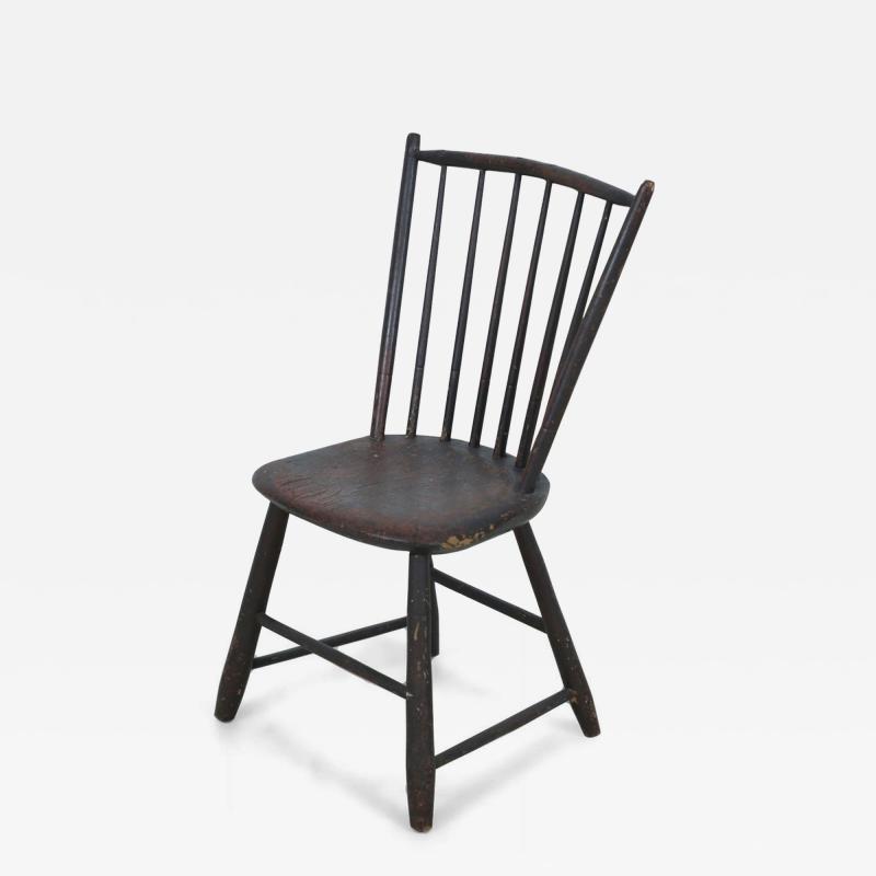 American Country Child Sized Dark Brown Painted Windsor Chair