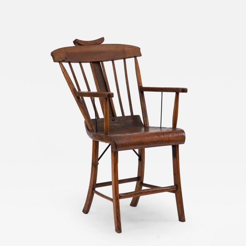 American Country Stained Pine Spindle Back Armchair