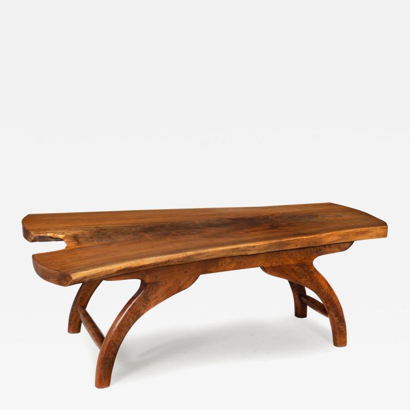 American Craft Live Edge Walnut Coffee Table by Philip Andrews