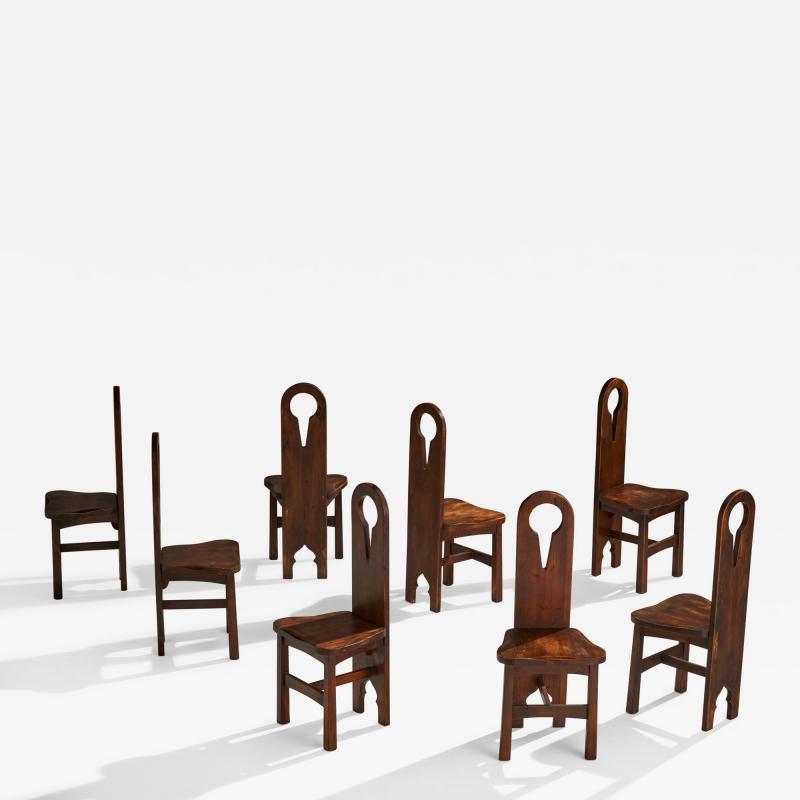 American Designer Dining Room Chairs in Pine USA 1910s