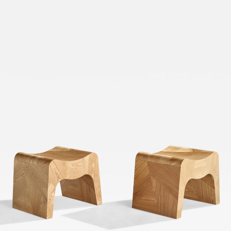 American Designer Stools in Oak USA 1980s